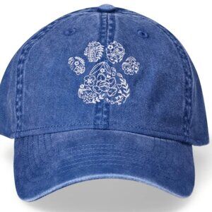 Cute Paw baseball hat floral embroidered Brand New